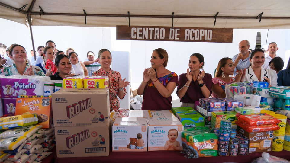 Invita Mara Lezama a donar víveres en centros de acopio para