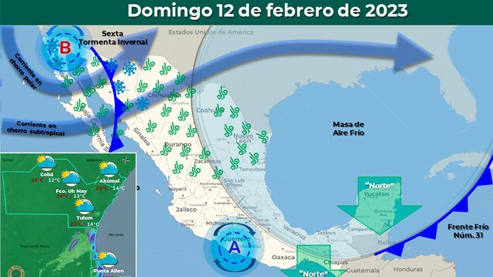 Quintana Roo presentará un descenso en su temperatura