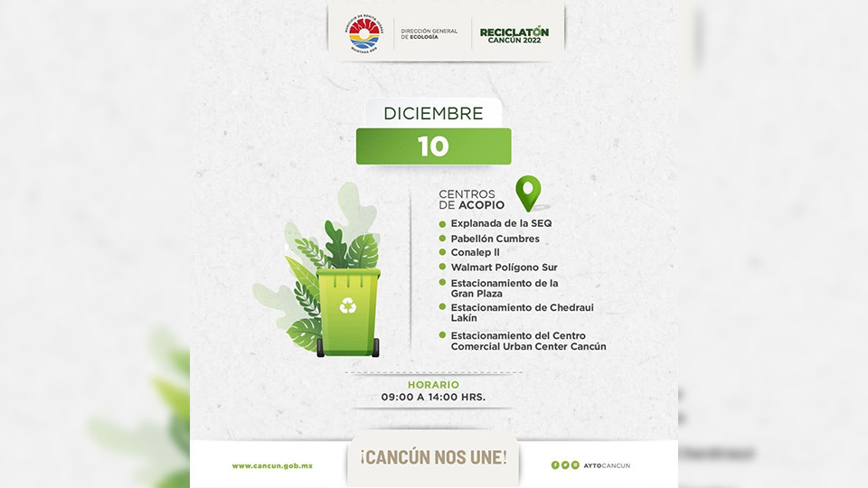 Invitan A Cancunenses A Participar En La Ultima Jornada De Reciclat N